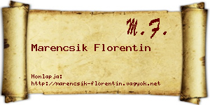 Marencsik Florentin névjegykártya